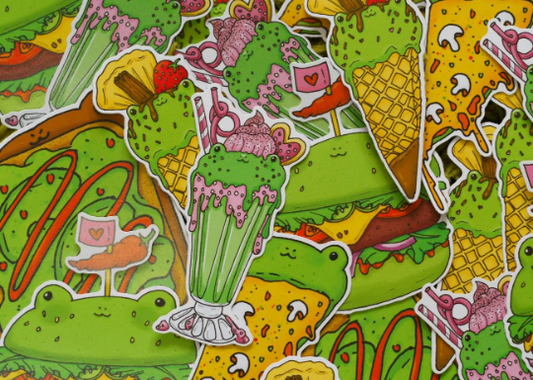 Froggy Food Stickers